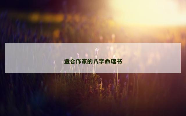 适合作家的八字命理书