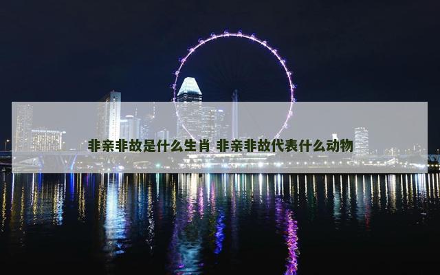 非亲非故是什么生肖 非亲非故代表什么动物