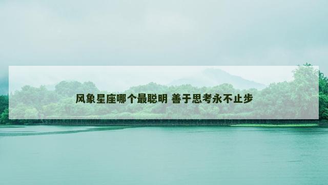 风象星座哪个最聪明 善于思考永不止步