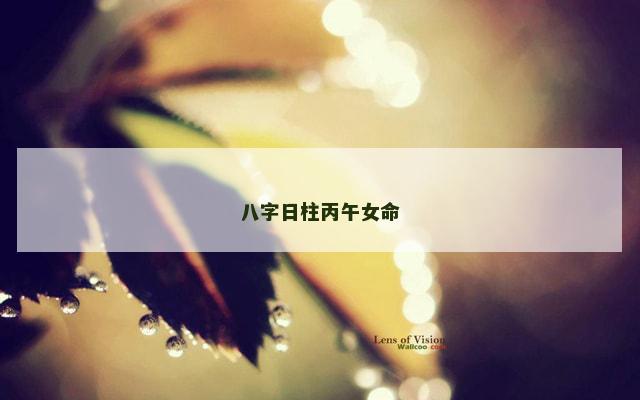 八字日柱丙午女命