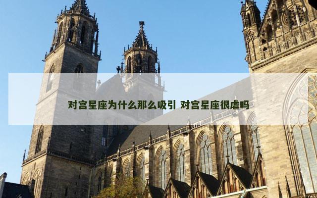 对宫星座为什么那么吸引 对宫星座很虐吗