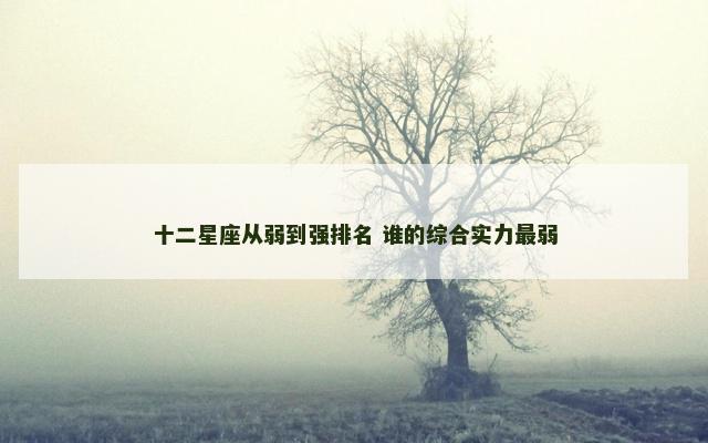 十二星座从弱到强排名 谁的综合实力最弱