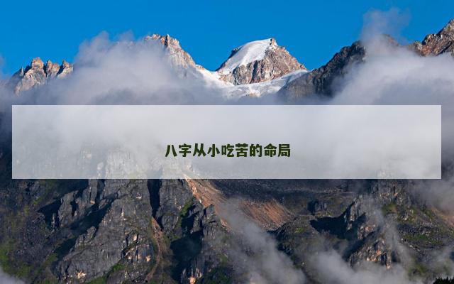 八字从小吃苦的命局