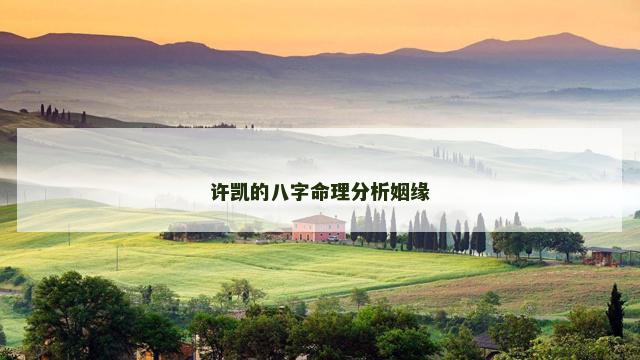 许凯的八字命理分析姻缘