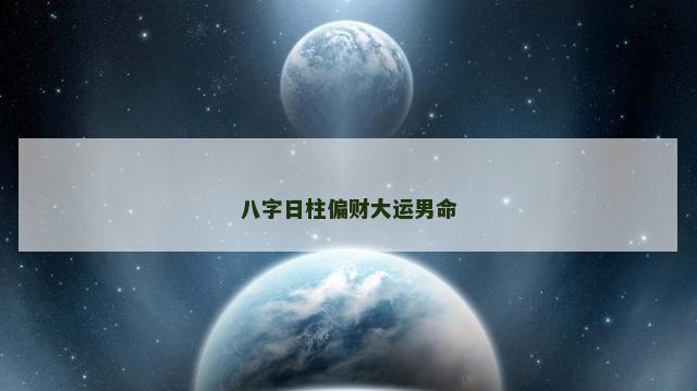 八字日柱偏财大运男命