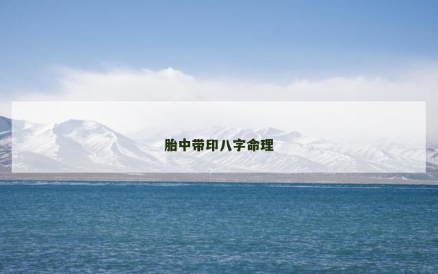 胎中带印八字命理
