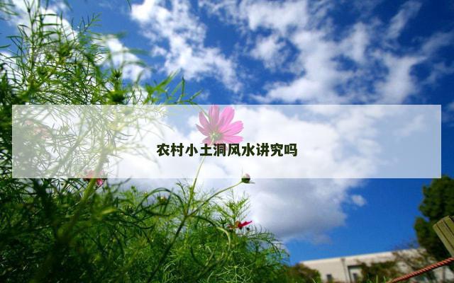 农村小土洞风水讲究吗