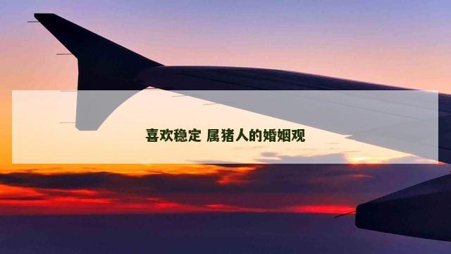 喜欢稳定 属猪人的婚姻观
