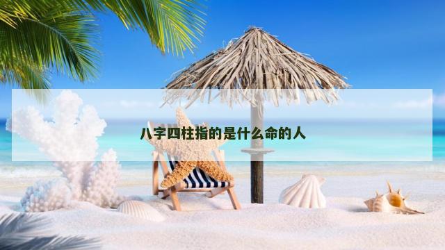 八字四柱指的是什么命的人