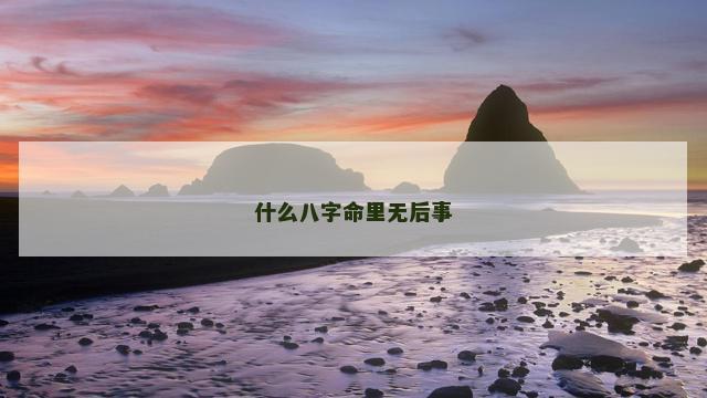 什么八字命里无后事