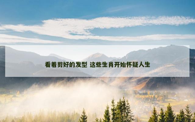 看着剪好的发型 这些生肖开始怀疑人生