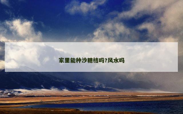 家里能种沙糖桔吗?风水吗
