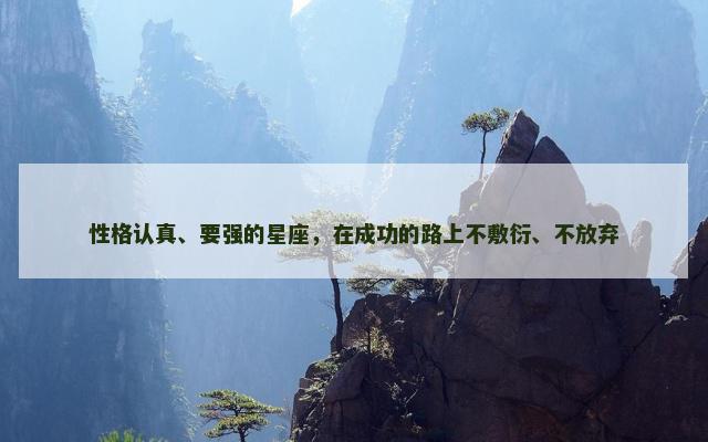 性格认真、要强的星座，在成功的路上不敷衍、不放弃
