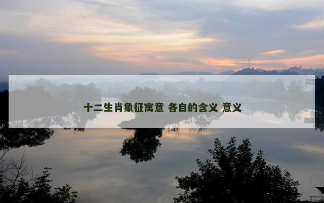 十二生肖象征寓意 各自的含义 意义