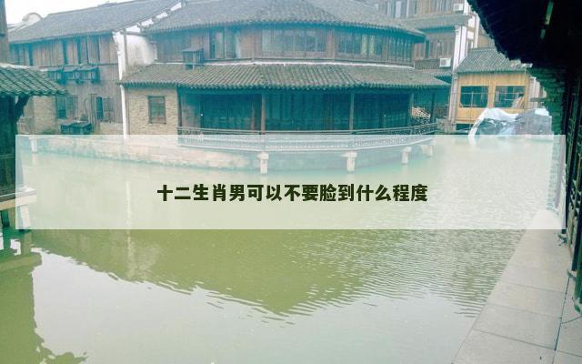 十二生肖男可以不要脸到什么程度