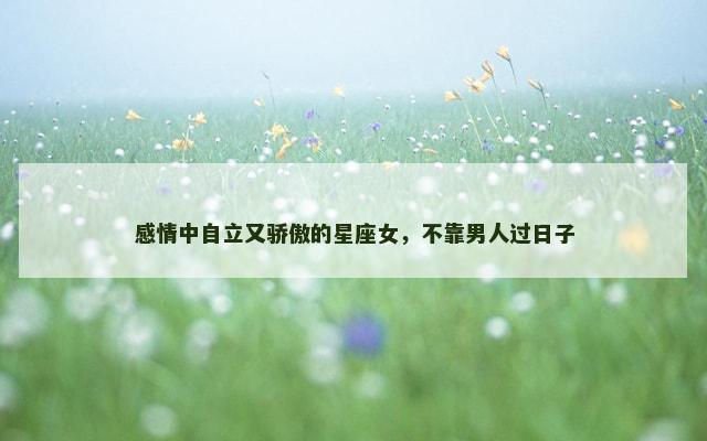 感情中自立又骄傲的星座女，不靠男人过日子