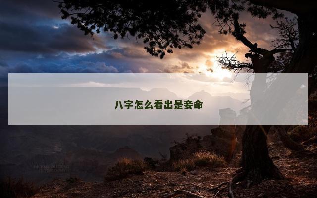 八字怎么看出是妾命