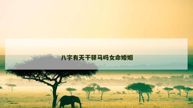 八字有天干驿马吗女命婚姻
