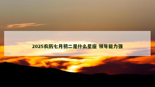 2025农历七月初二是什么星座 领导能力强