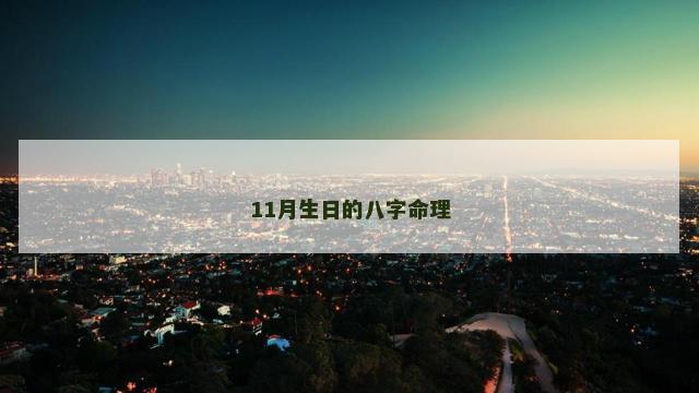 11月生日的八字命理