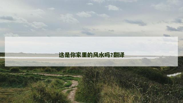这是你家里的风水吗?翻译