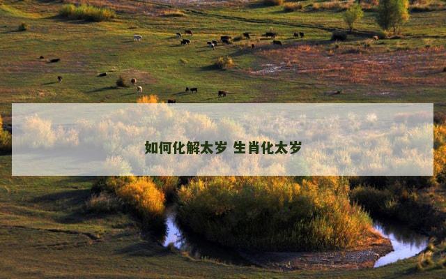 如何化解太岁 生肖化太岁
