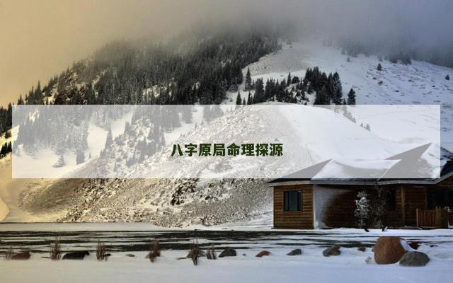 八字原局命理探源