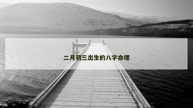 二月初三出生的八字命理