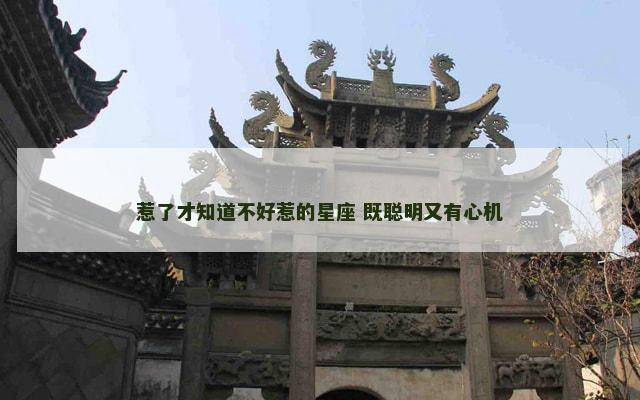 惹了才知道不好惹的星座 既聪明又有心机