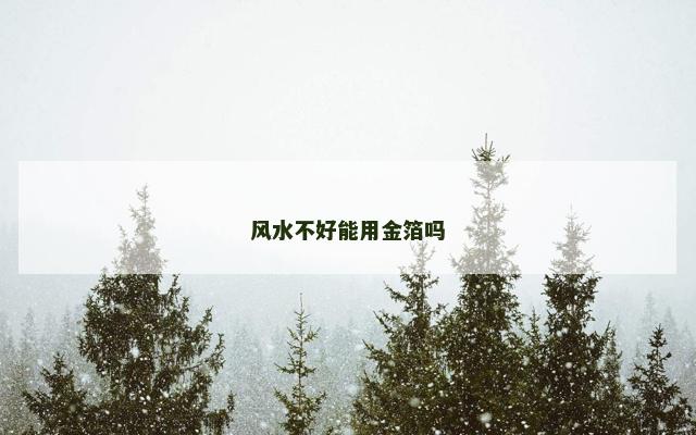 风水不好能用金箔吗