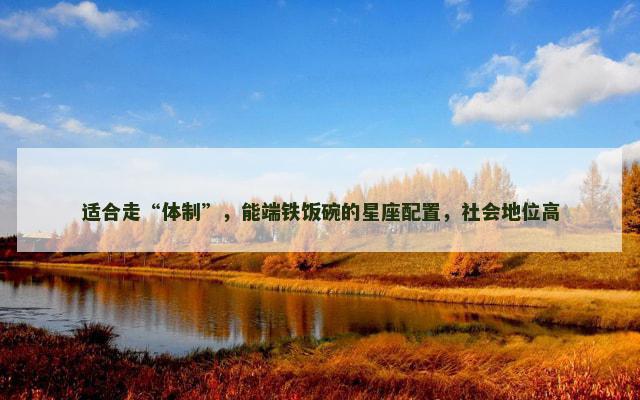 适合走“体制”，能端铁饭碗的星座配置，社会地位高