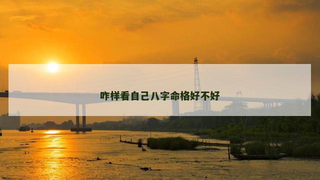 咋样看自己八字命格好不好