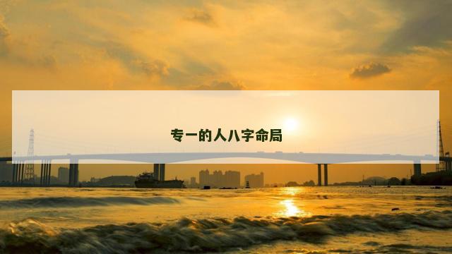 专一的人八字命局
