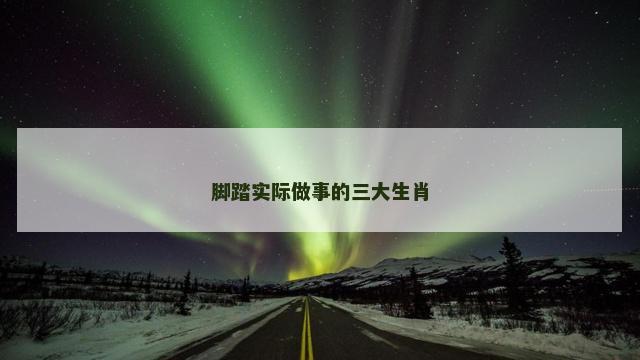 脚踏实际做事的三大生肖