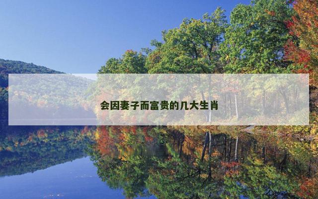 会因妻子而富贵的几大生肖