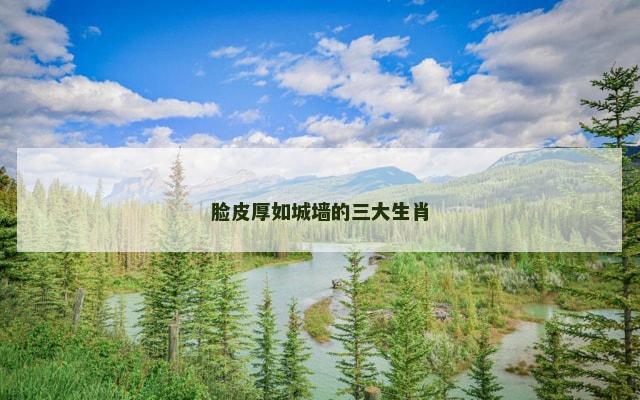 脸皮厚如城墙的三大生肖