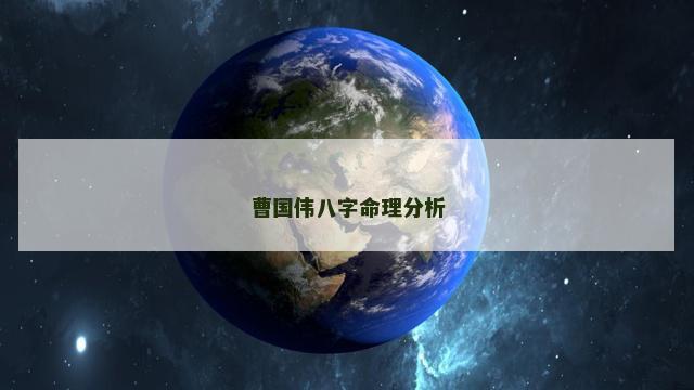 曹国伟八字命理分析