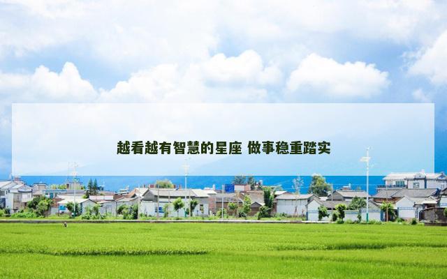 越看越有智慧的星座 做事稳重踏实