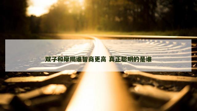 双子和摩羯谁智商更高 真正聪明的是谁