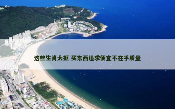 这些生肖太抠 买东西追求便宜不在乎质量