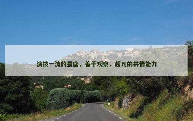 演技一流的星座，善于观察，超凡的共情能力