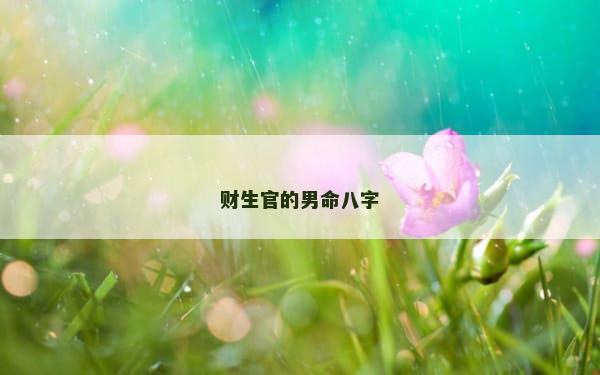 财生官的男命八字