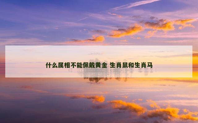什么属相不能佩戴黄金 生肖鼠和生肖马