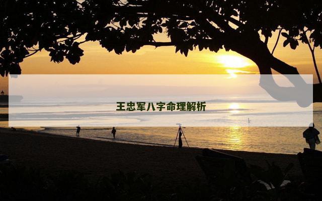 王忠军八字命理解析