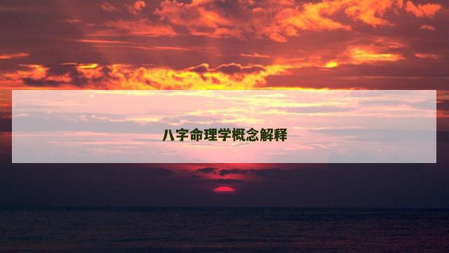 八字命理学概念解释