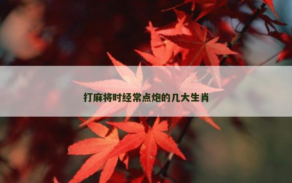 打麻将时经常点炮的几大生肖
