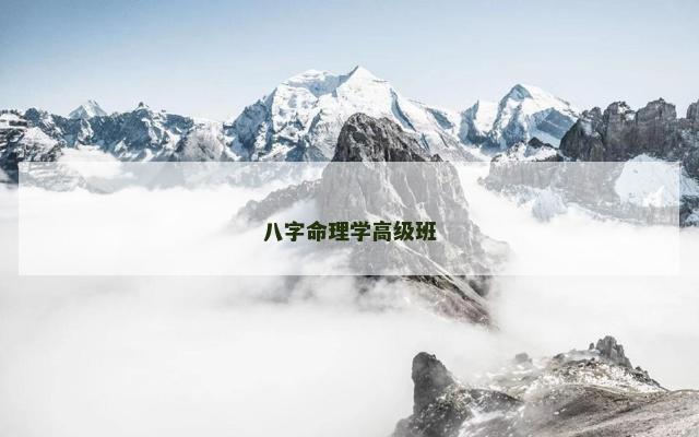 八字命理学高级班