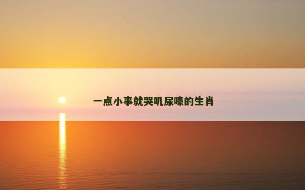 一点小事就哭叽尿嚎的生肖