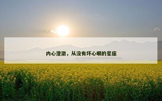 内心澄澈，从没有坏心眼的星座