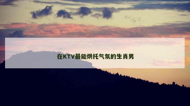 在KTV最能烘托气氛的生肖男